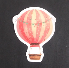 Striped With Colorful Banner Hot Air Balloon Sticker 2.25" x 1.75" AU