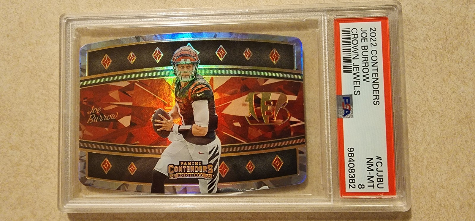 Joe Burrow 2022 NFL Panini Contenders Crown Jewels Die-Cut Card PSA 8 NM-MT view 4