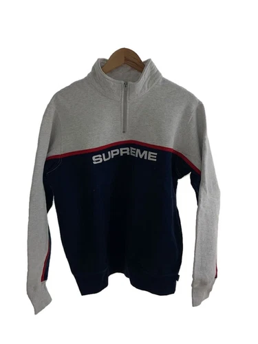 Sweat demi zip Supreme gris M occasion