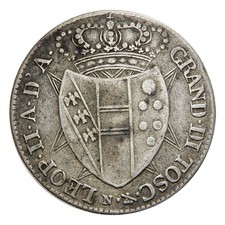 GRANDUCATO DI TOSCANA Firenze Leopoldo II mezzo fiorino o 50 quattrini anno 1827