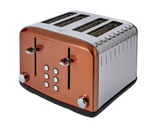 New Silver Copper Shade 4 Slice Electric Toaster Bagel Bread Roaster Kitchen Aid