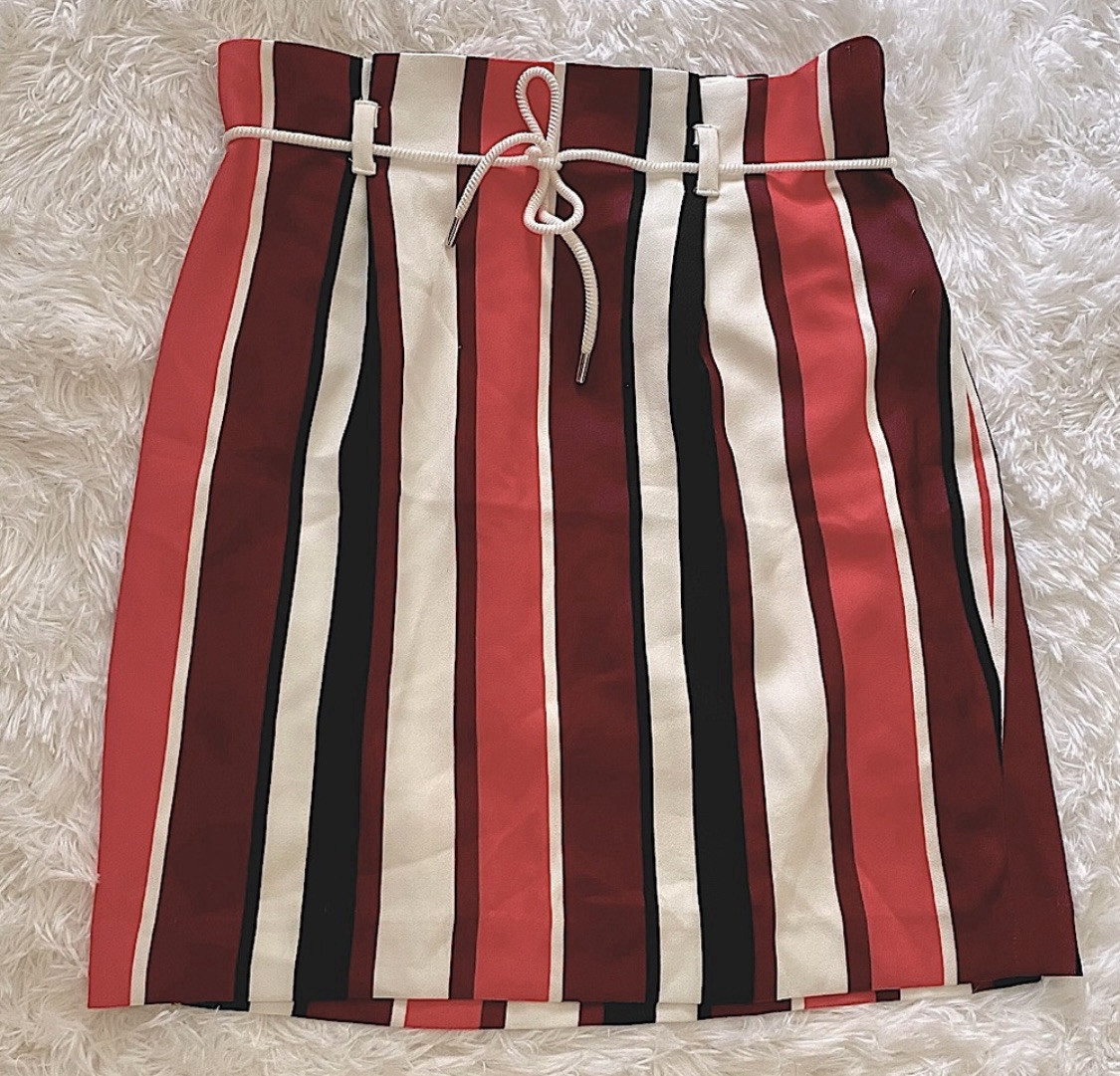 EXPRESS Striped Mini Skirt - Trendy & Flirty Style