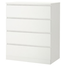 IKEA MALM 4 Drawer Chest Bedroom/Side Table Storage Unit White 80x100 cm