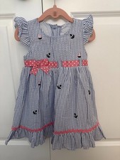 New With Tags Rare Editions Nautical Seersucker Dress Size 3T