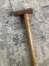 Walking Stick/ Cane Mid-Century Look Wood w/ Mallet Handle 2 Wood Tones Sturdy