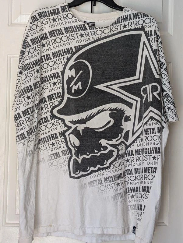 CAMISETA MULTI VINTAGE RARA METAL MULISHA Gris-Negro-Blanco HOMBRE TALLA 2 XL Foto 4 de 4