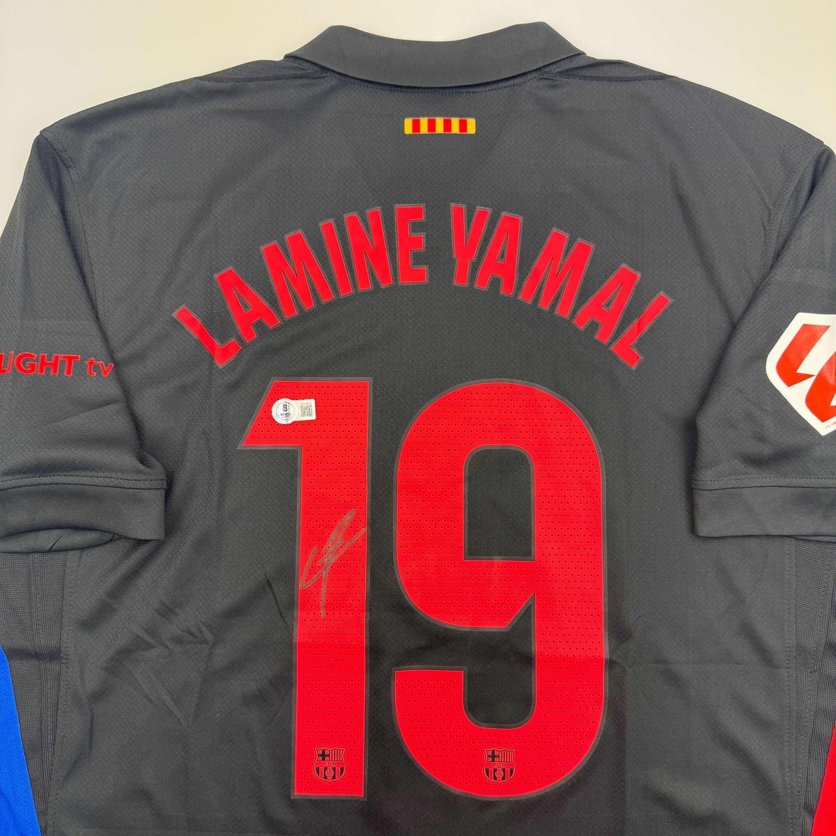 Autographed/Signed Lamine Yamal FC Barcelona Black Soccer Jersey