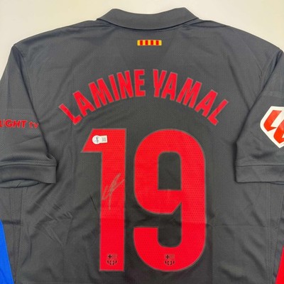 Autographed/Signed Lamine Yamal FC Barcelona Black Soccer Jersey