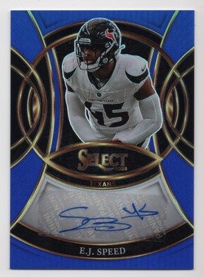 2025 Panini Select E.J. SPEED #SP-ESD Blue Prizm Signatures Auto /149-Texans