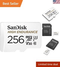256GB High Endurance MicroSDXC Card with Adapter - Black