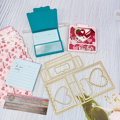 1PC Memo Pad & Pen Holder Post It Note Holders Metal Cutting Die Cut for Handmad