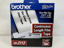 Brother DK2113 2-3/7" Continuous Clear Labels for QL-500, QL-550 Printers