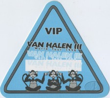 VAN HALEN III 1998 World Tour Backstage Pass VIP Blue