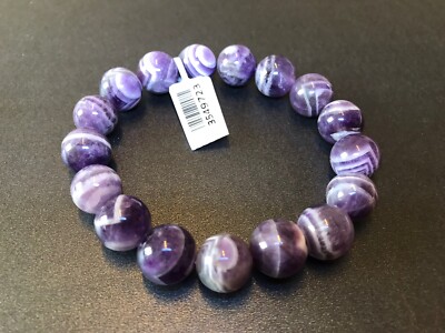 Neues extrem seltenes zweifarbiges Amethyst dehnbares Perlenarmband.