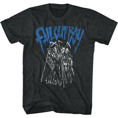 Fall Out Boy Mens T Shirt New Grim Reapers Alternative Music Black Heather 