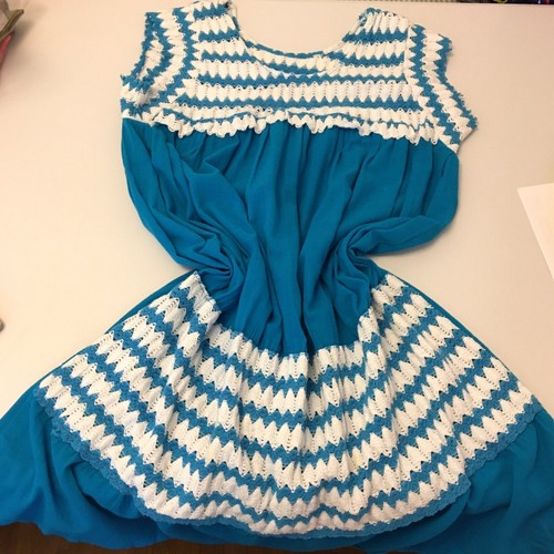 Vintage Mexican Dress Crochet Gauze Boho Festival Peasant Cottagecore Muumuu T10 - Picture 8 of 12
