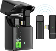 Plug-Play Wireless Lavalier Microphone for iPhone iPad with Charging Case, MPEDO
