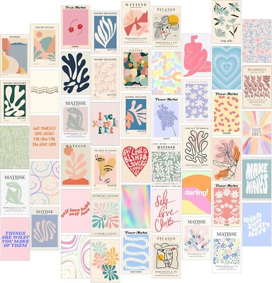 Danish Pastel Room Decor Aesthetic, 50pcs, Wall Posters for 