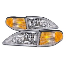 Headlights Fits 94-98 Ford Mustang Halogen Headlamps With Signal Lamps Assembly Headlights Fits 94-98 Ford Mustang Halogen Headlamps With Signal Lamps Assembly