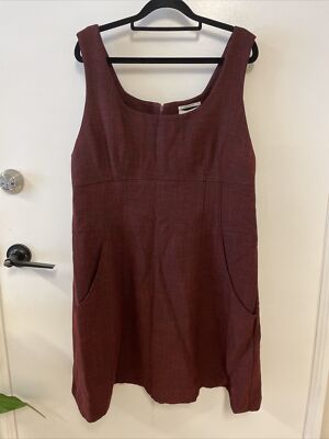 VERONIKA MAINE Red Maroon Black Pinafore Work Office