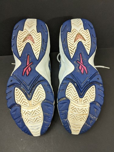 De Colección Reebok Entrenador para Correr Gimnasio Zapatos Años 90 Y2K Zapatilla Baja Talla 9 Blanco Azul Rosa - Imagen 9 de 10