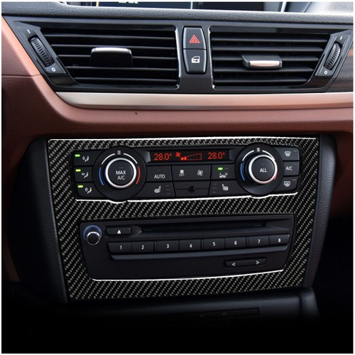 Carbon Fiber Console CD & AC Panel Trim Cover Sticker Fits BMW X1 E84 2012-2015 - Picture 6 of 6