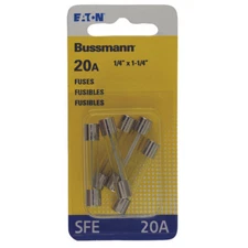 Bussmann Buss Fuses BP/SFE-20-RP, 20 Amp SFE Glass Fuse Mini Automotive Car 5pk 