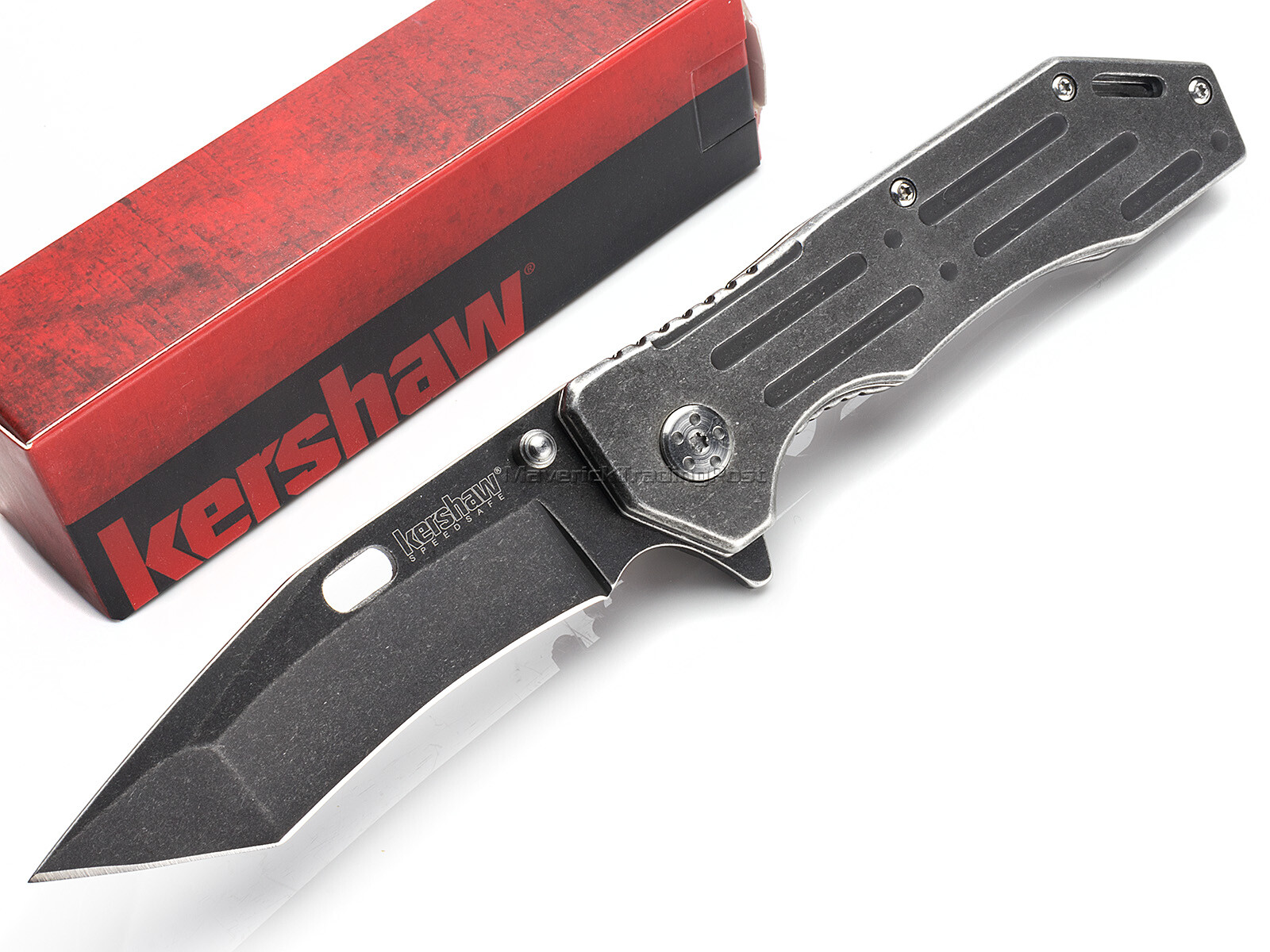 Kershaw Lifter Folding Pocket Knife Assisted Open Blackwash 3Cr13 Tanto