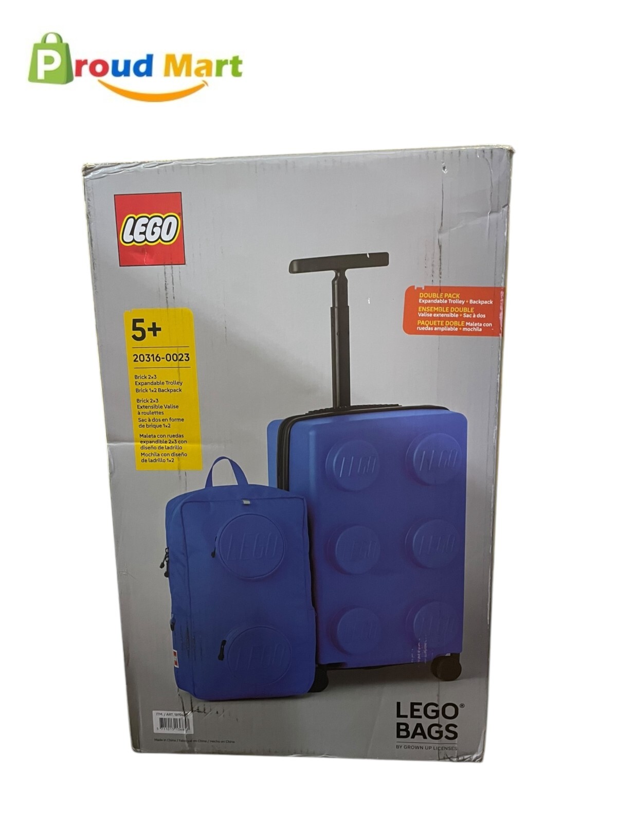 Lego Blue Expandable Signature Trolley Carry On Luggage & Backpack Set-image