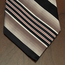 Vintage Pierre Cardin Black Brown Orange 100% Silk Men’s Neck Tie Made In USA