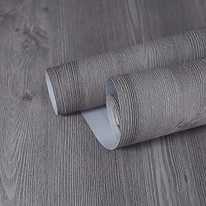  Wood Contact Paper Gray Natural Wood Grain Wallpaper 15.7in x78 in Light Gray