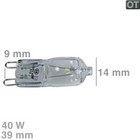 Aeg Electrolux Backofen Halogenlampe, G9, 40 Watt -Nr.: 8085641028, 3874617404