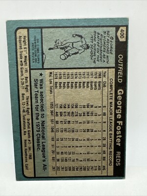 George Foster autographed Baseball Card Cincinnati Reds 1980 Topps