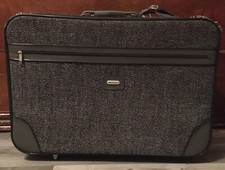 Maleta con ruedas de tweed gris equipaje vintage de los años 80 tamaño 25,5X17,5X7 grande usada en excelente estado