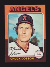 1975 TOPPS MINI #635  Chuck Dobson  LA CALIFORNIA ANGELS  EX-MINT+   D