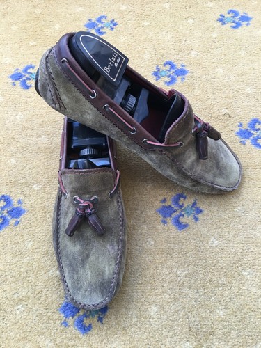 Berluti Loafers Shoes Suede Drivers UK 8 US 9 EU 42 Mens Shaded Green Tassel - Picture 4 of 9