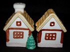 VINTAGE Salt Pepper Extra Large Shakers Ceramic COTTAGE HOUSE 1970's — photo 2