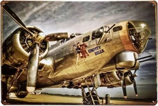 Military Airplane Tin Signs Retro Vintage Tin Sign 12X 8 Inches