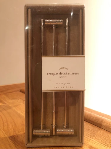Pottery Barn Tabletop Croquet Drink Stirrers Agitateurs Bar Party Gift ~ S6 NIB