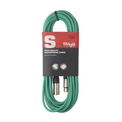 Stagg 10 m XLR-Stecker auf XLR-Buchse Mikrofon Audiokabel Leitung grün