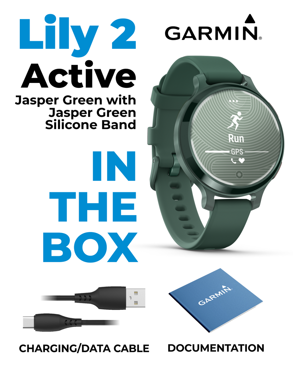 Garmin Lily 2 Active - 38 mm Woman's Stylish Smartwatch Jasper