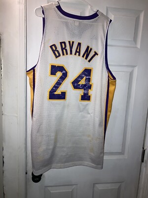 Kobe Bryant NBA Lakers Sunday White Jersey Men XL Adidas Sewn #24