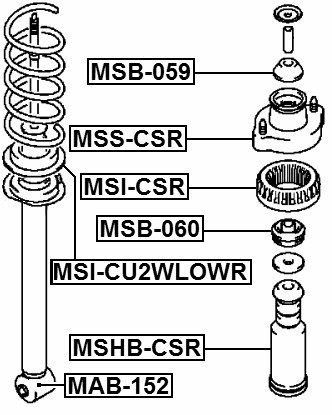 For MITSUBISHI LANCER CS 2000-2009 REAR Strut Mount OEM MR491946  