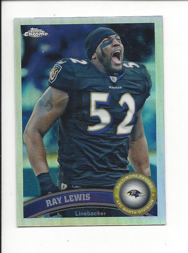 RAY LEWIS 2011 TOPPS CHROME REFRACTOR #2 BALTIMORE RAVENS!!!