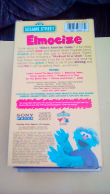 Sesame Street Elmocize 1996 VHS children singing dancing