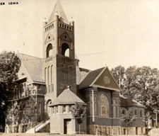 1909 Traer Iowa Congregational Church RPPC Postcard Clergy House J M Hamilton