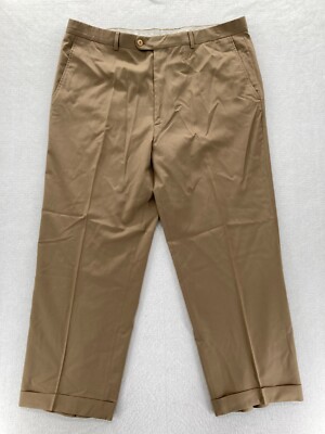 Zanella Benny Dress Pants 38x29 Brown Wool Flat Front Straight Leg Italian Made