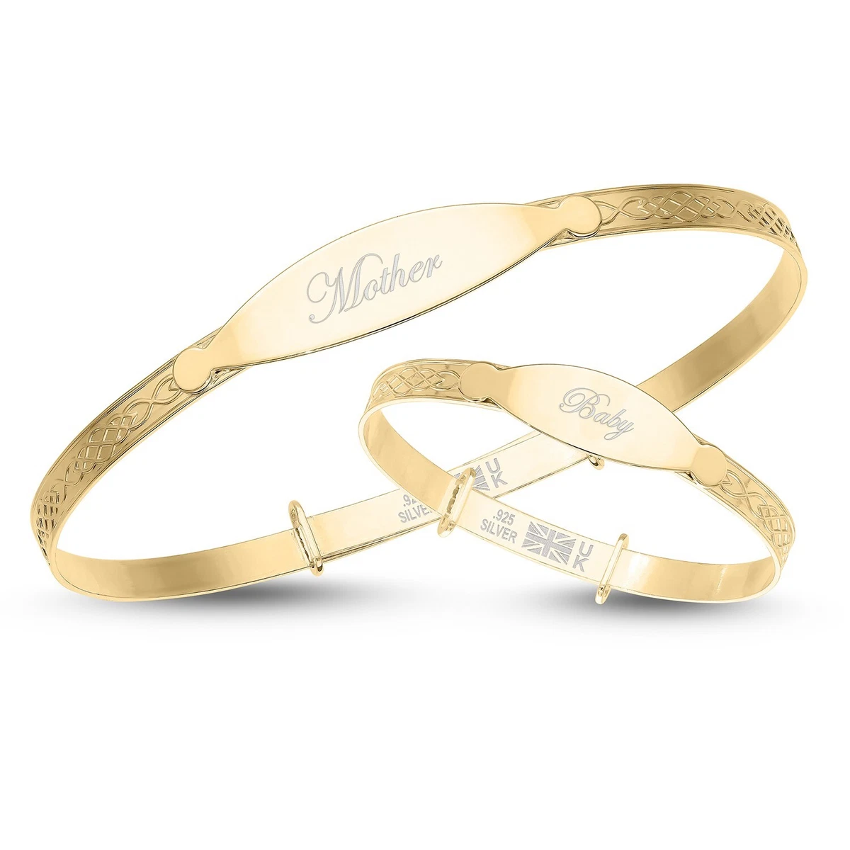 Personalized Gold Plated Mother and Daughter Bangles Matching