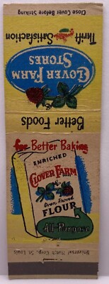 Clover Farm Stores, Oven Proved, All Purpose Flour, Matchbook Cover