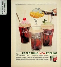 1961 Refreshing New Feeling Coca Cola Float Vintage Print AD 8090